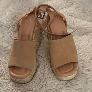 Marc Fisher Beige Wedge Sandals